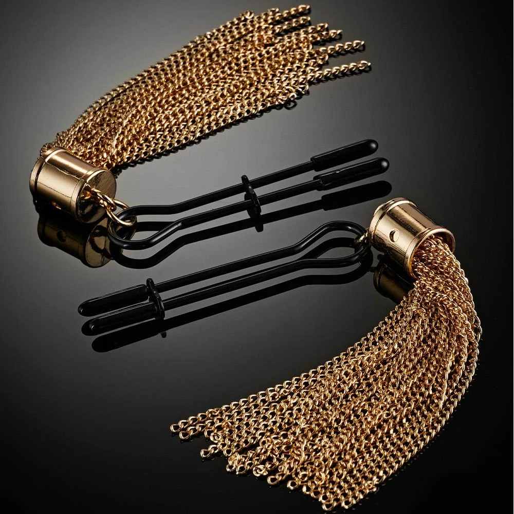 Зажимы для сосков Guilty Pleasure Tassel Tease Clamps, черно-золотые