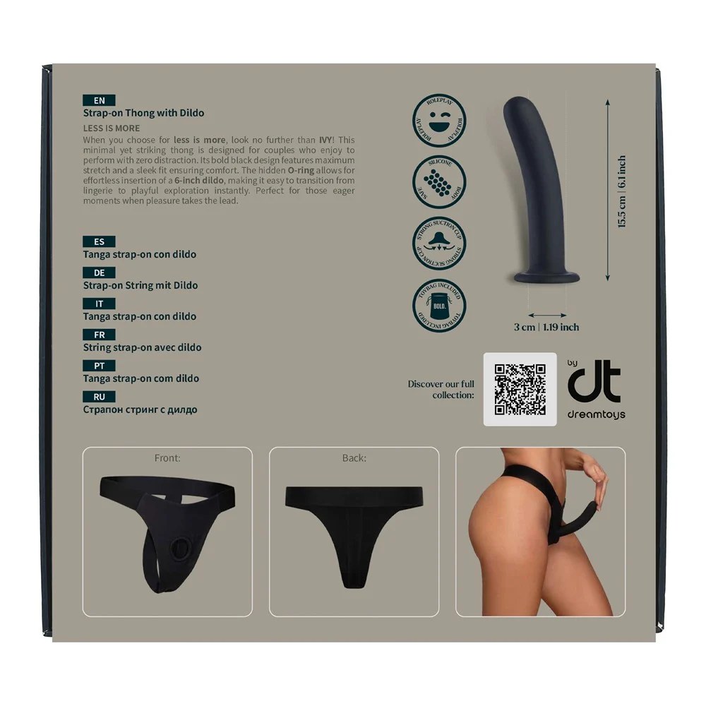 Страпон на трусиках Dream Toys Bold, черный, 12,7 см