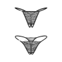 Набор трусиков с доступом Obsessive Bianca 2-pack crotchless thong L/XL