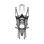 Корсет Obsessive Dominna cupless corset & crotchless thong S/M