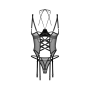 Корсет Obsessive Dominna cupless corset & crotchless thong S/M