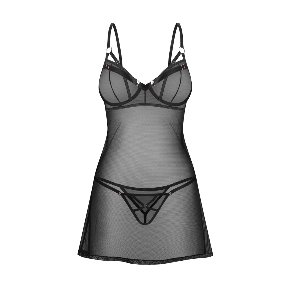 Сорочка Obsessive Euridia chemise & tanga XS/S