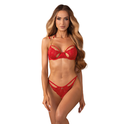 Комплект Obsessive Matildea 2-pcs crotchless set 2XL/3XL