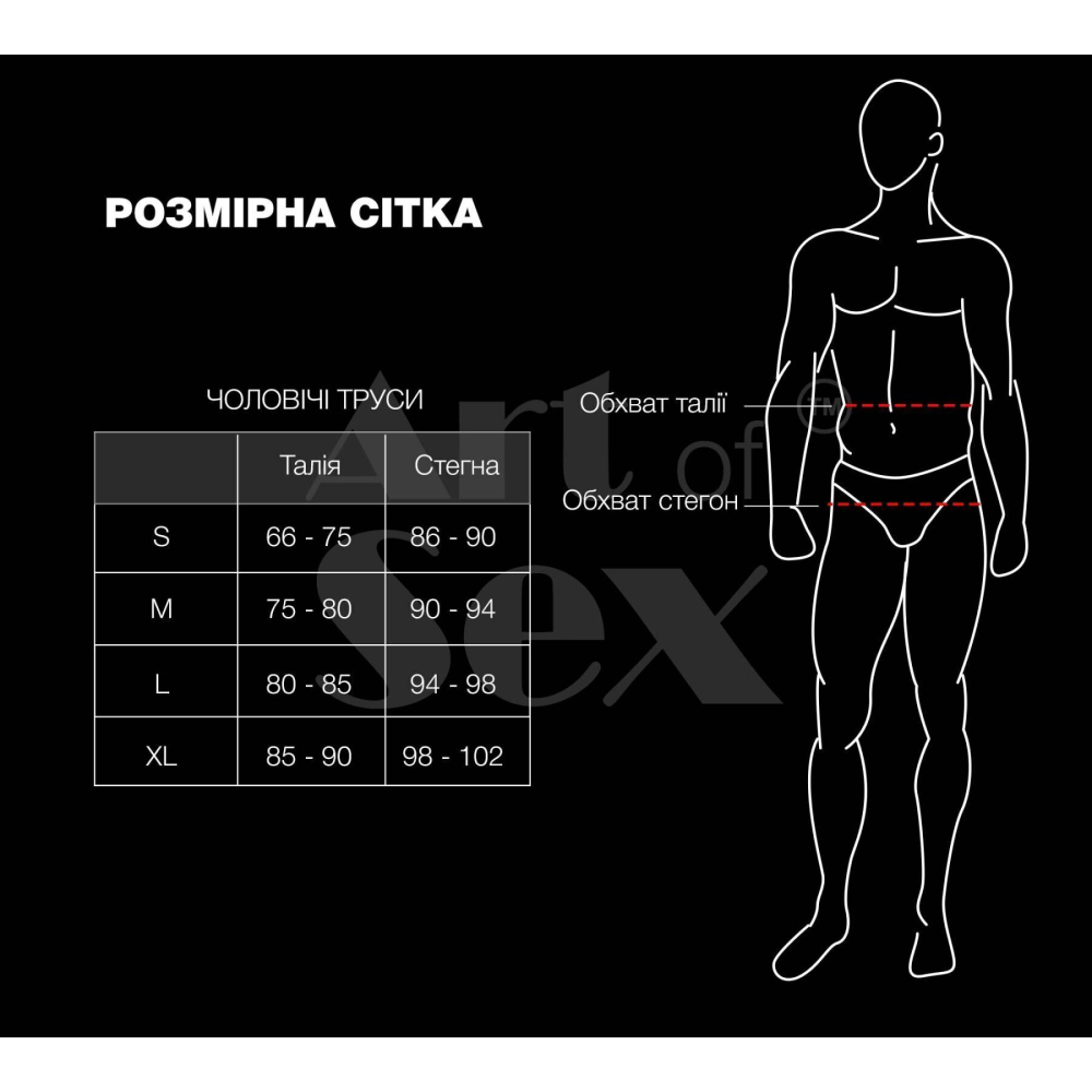 Мужские трусы с сюрпризом Art of Sex - Gladiator, черные с эффектом мокрого бархата, размер L