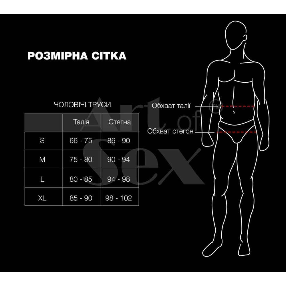 Мужские трусы с сюрпризом Art of Sex - Gladiator, черные с эффектом мокрого бархата, размер XL