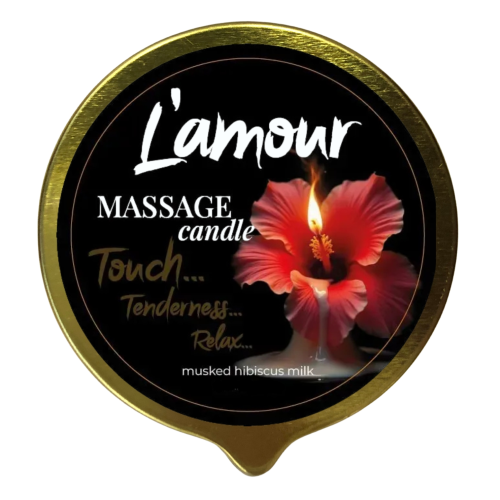 Массажная свеча L'amour Musked Hibiscus & Milk, золотая, 70 мл