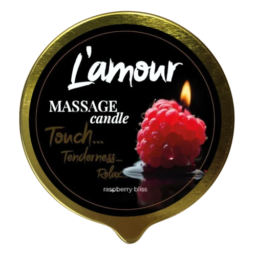 Массажная свеча L’amour Raspberry Bliss, золотая, 70 мл