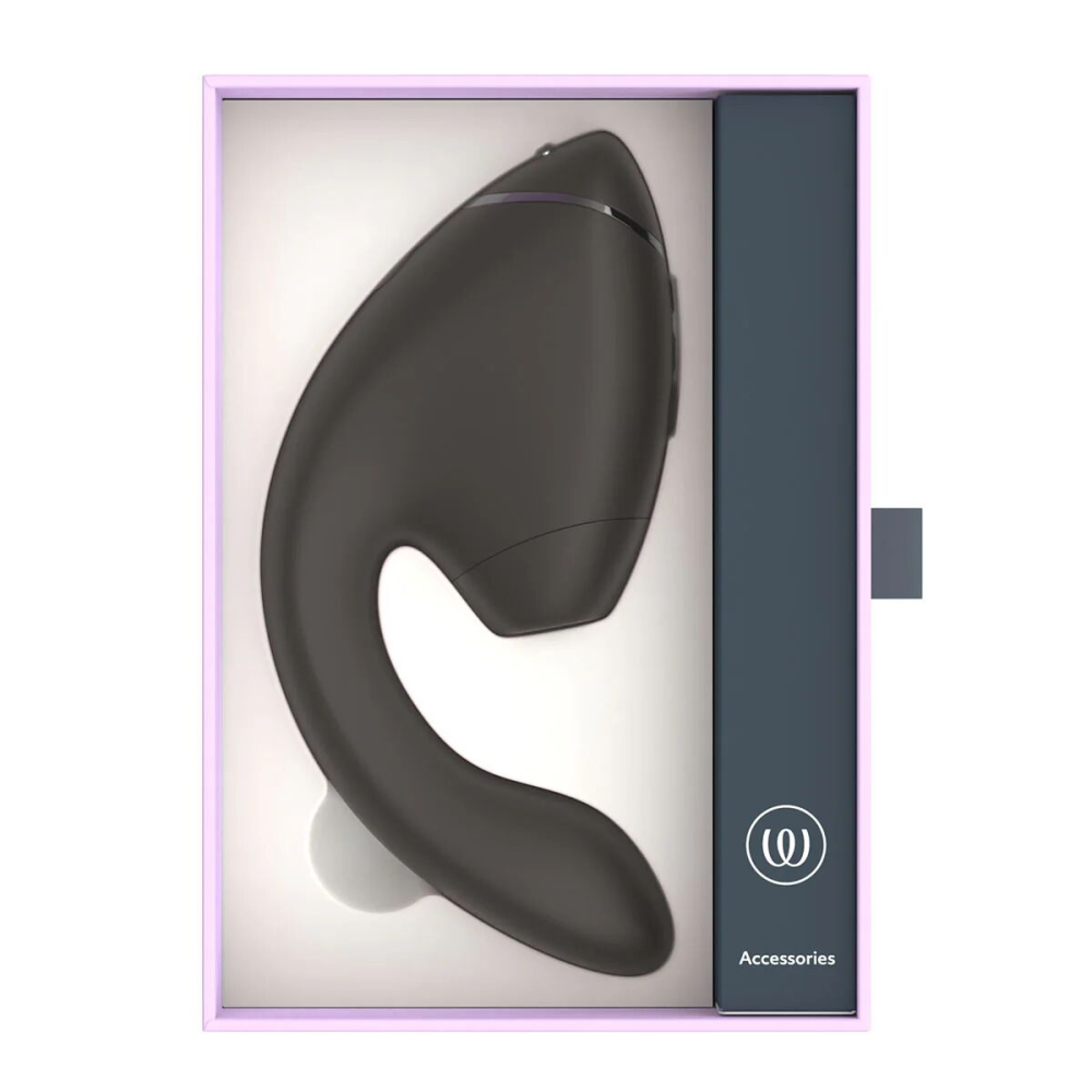 Двойной вакуумный клиторальный стимулятор с вибрацией Womanizer Next Duo - Black