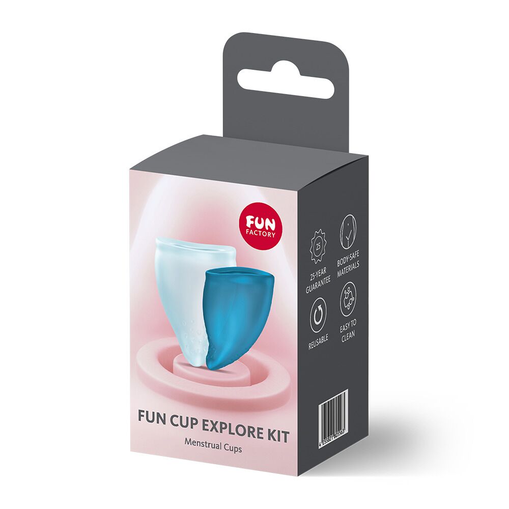 Набор менструальных чаш Fun Factory FUN CUP EXPLORE KIT, 2 шт, Multicolored Turquoise, объемы 20 и 30 мл