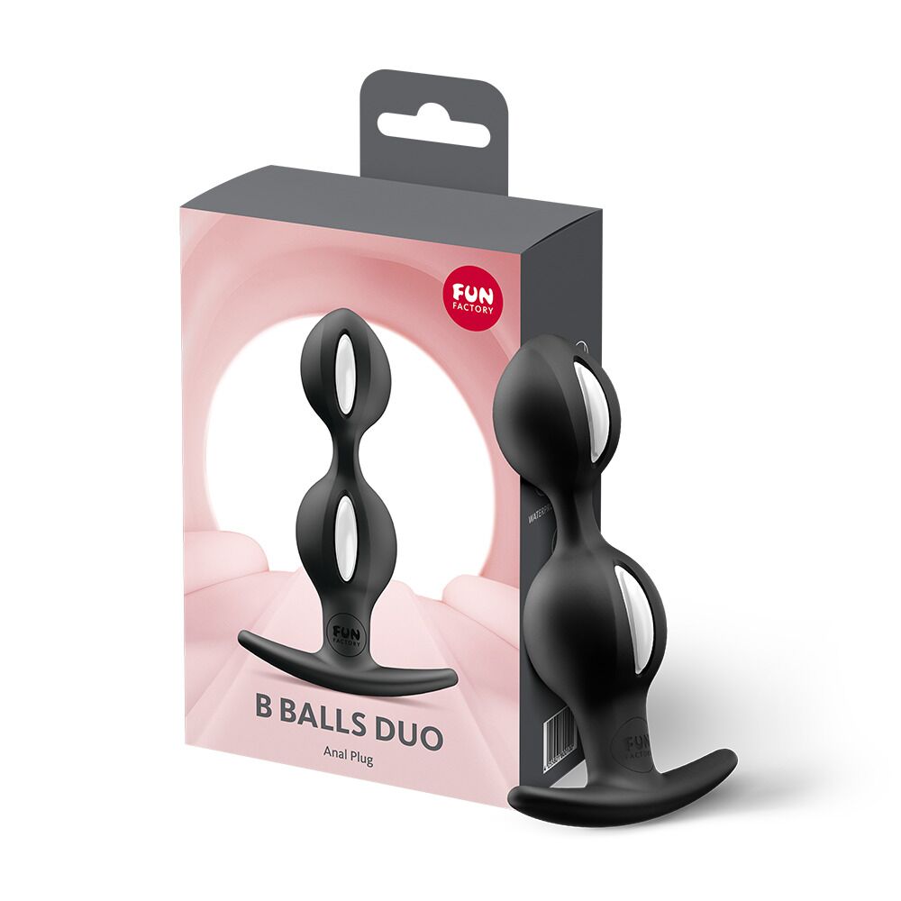 Анальные шарики Fun Factory B BALLS DUO Black, эффект вибрации, диаметр 3,2 и 3,6 см