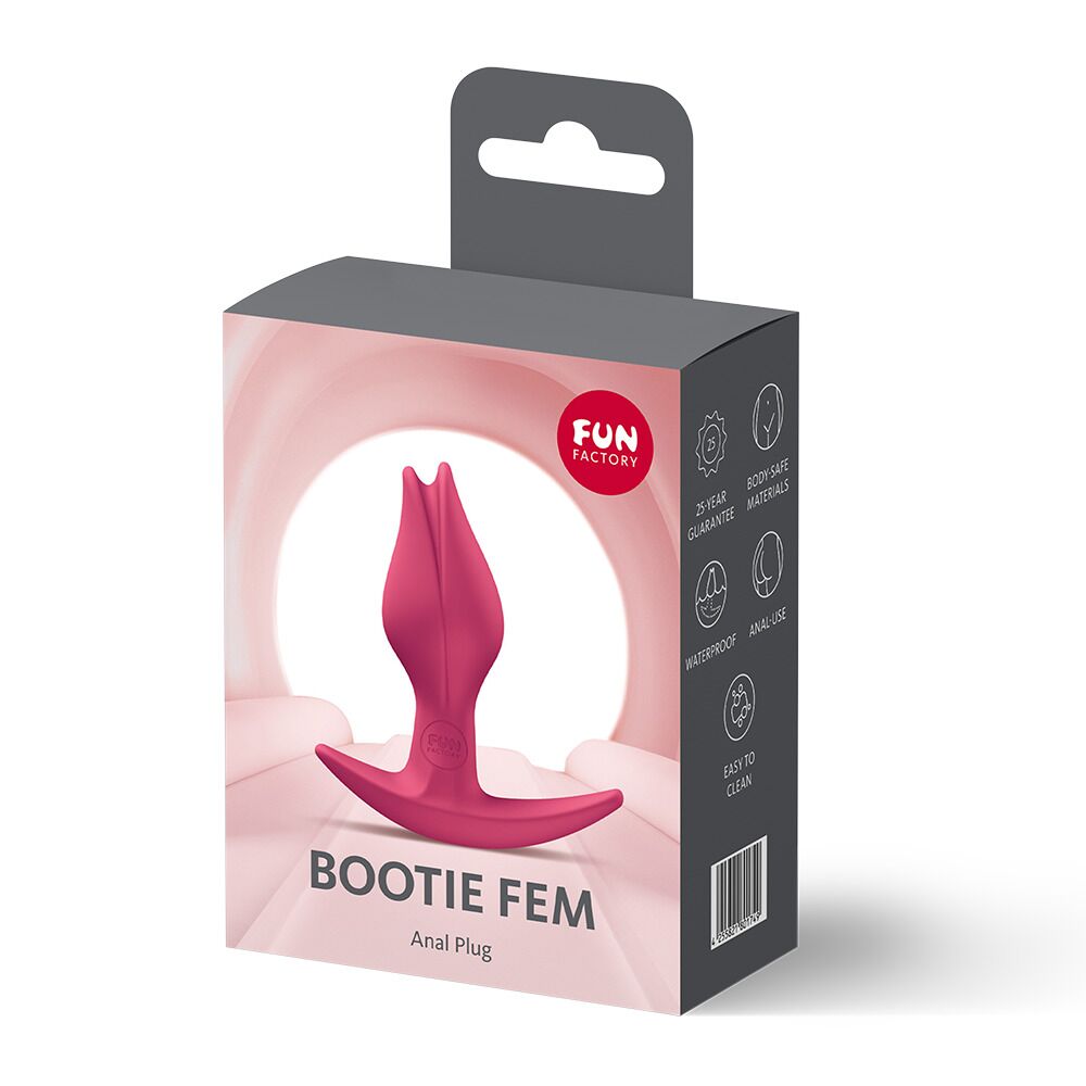 Анальная пробка Fun Factory BOOTIE FEM Raspberry, в виде бутона, диаметр 2,9 см, тонкий ограничитель