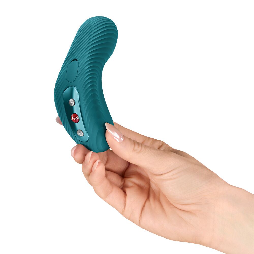 Накладной вибратор Fun Factory LAYA III Bottle Green, эффект постукивания пальцем