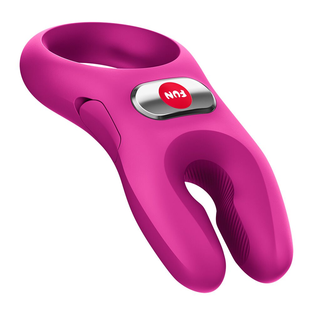 Эрекционное виброкольцо с двойной стимуляцией клитора Fun Factory NŌS PRO Magenta, 2 мотора