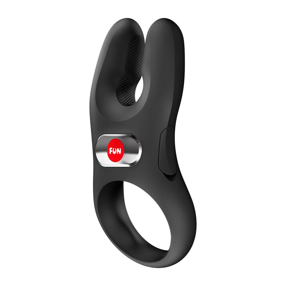 Эрекционное виброкольцо с двойной стимуляцией клитора Fun Factory NŌS PRO Black, 2 мотора