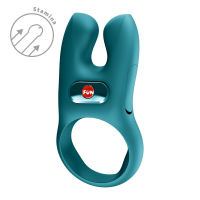 Эрекционное виброкольцо с двойной стимуляцией клитора Fun Factory NŌS CLASSIC Bottle Green, 2 мотора