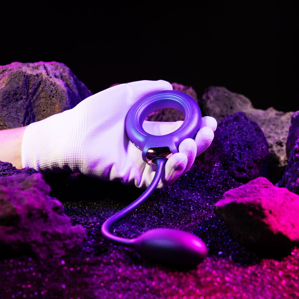 Эрекционное виброкольцо с виброяйцом Hueman - Eclipse Anal Vibrator