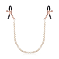 Зажимы для сосков с жемчужной цепочкой Rosy Gold - Nipple Clamps Pearls