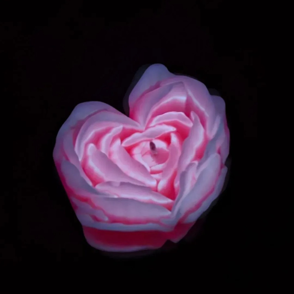 Свеча роза люминесцентная GlowKink 62 г, низкотемпературная, L, для БДСМ, персиковая
