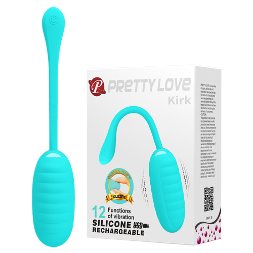 Виброяйцо Pretty Love Kirk силиконовое, голубое, 19.7 х 3.5 см