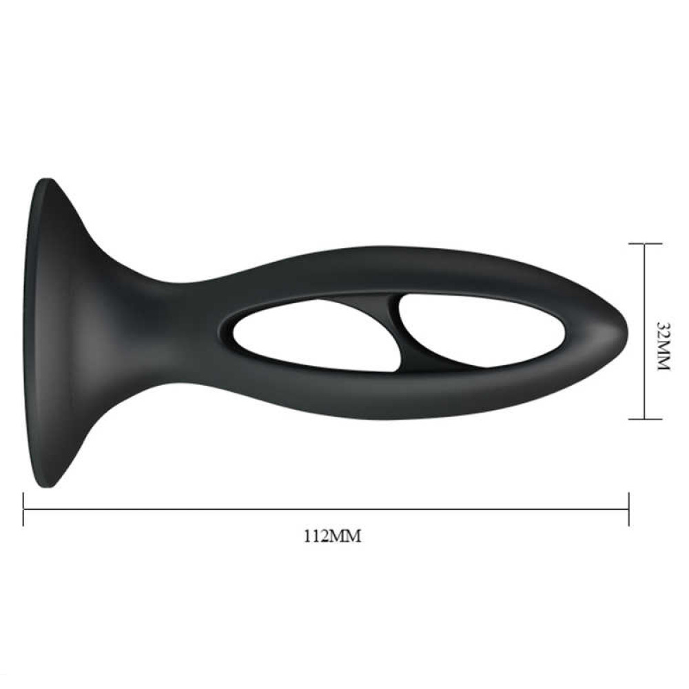 Анальная пробка с присоской Fabulous Silicone черная