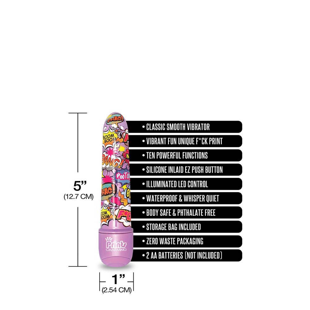 Мини-вибратор с принтом Global Novelties Prints Charming Pop Tease мультиколор