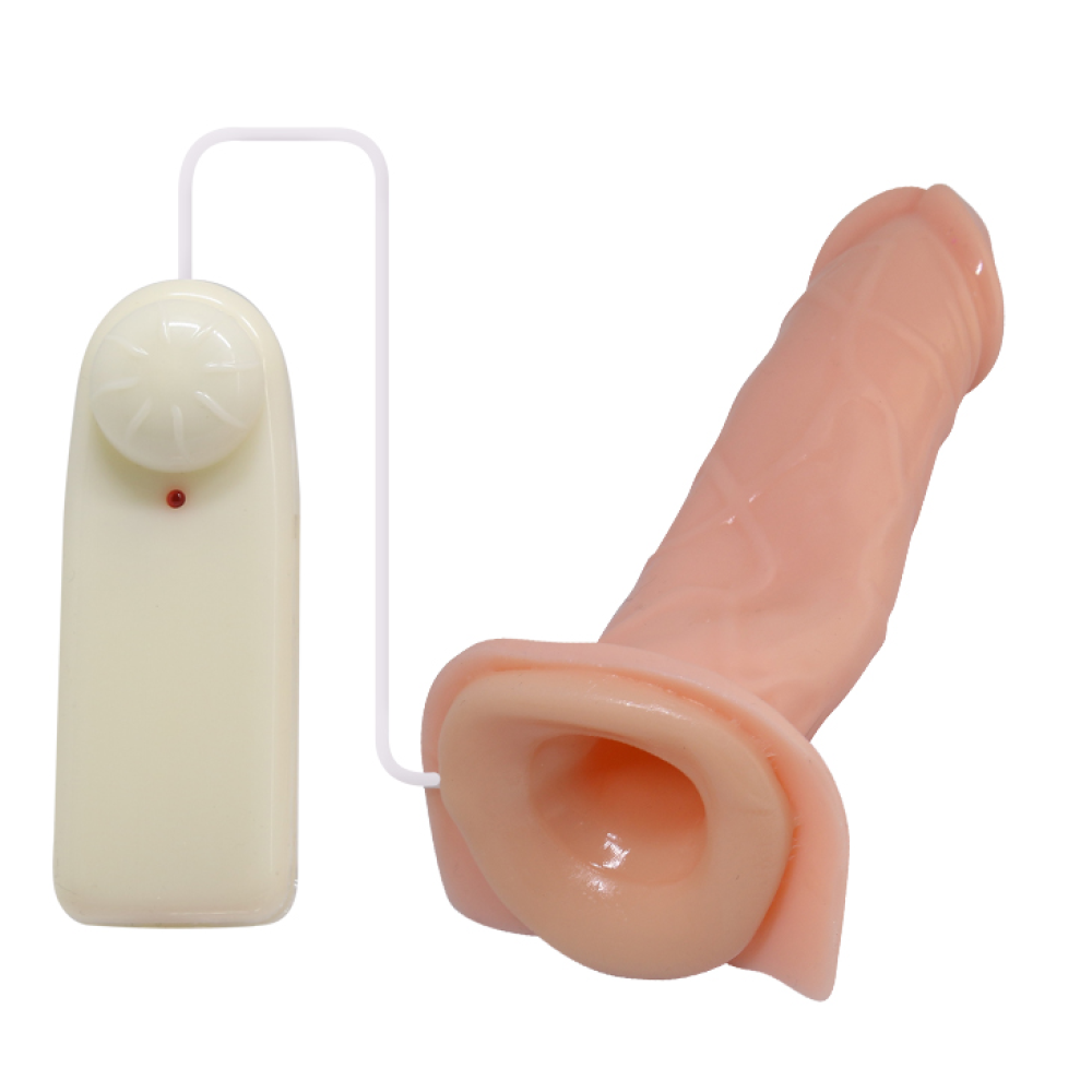 Страпон полый (фаллопротез) с вибрацией Baile Vibrating Strap On, беж, 19 x 4 cм
