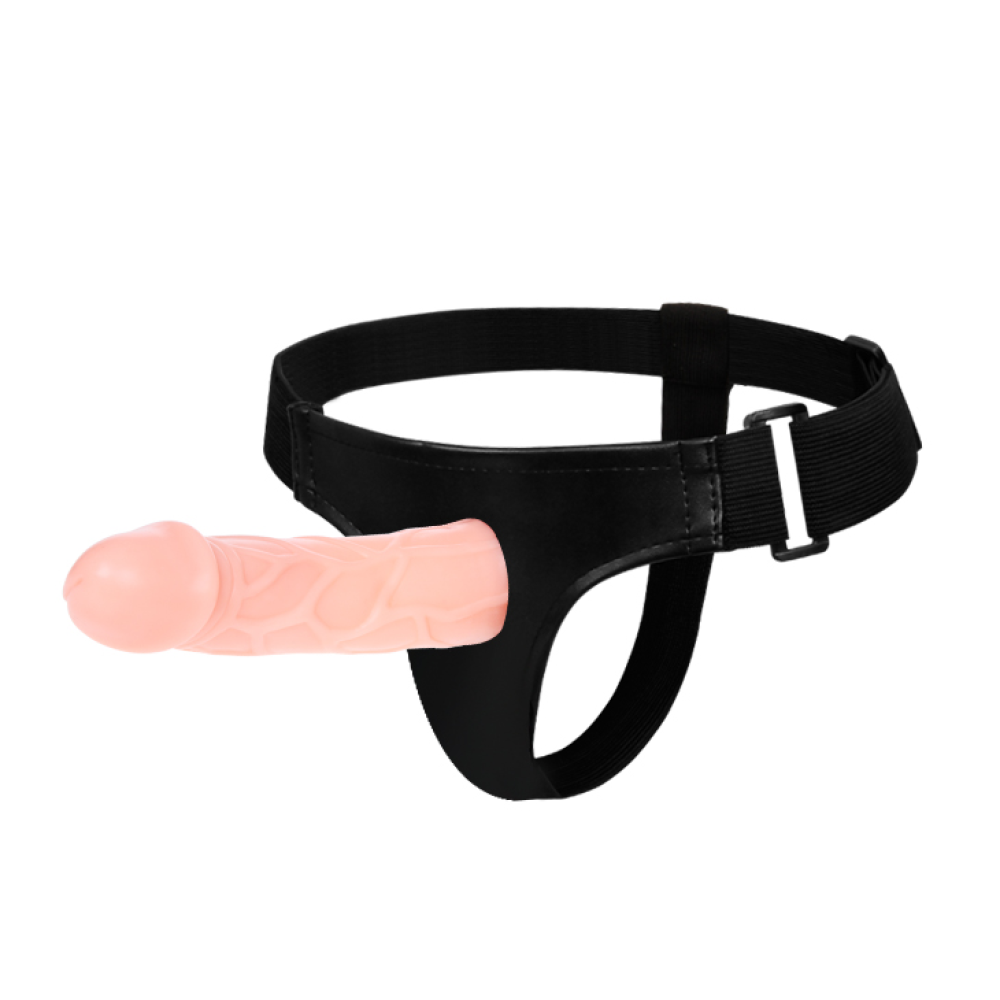 Страпон полый фаллопротез Baile Strap On с креплением на трусиках, беж