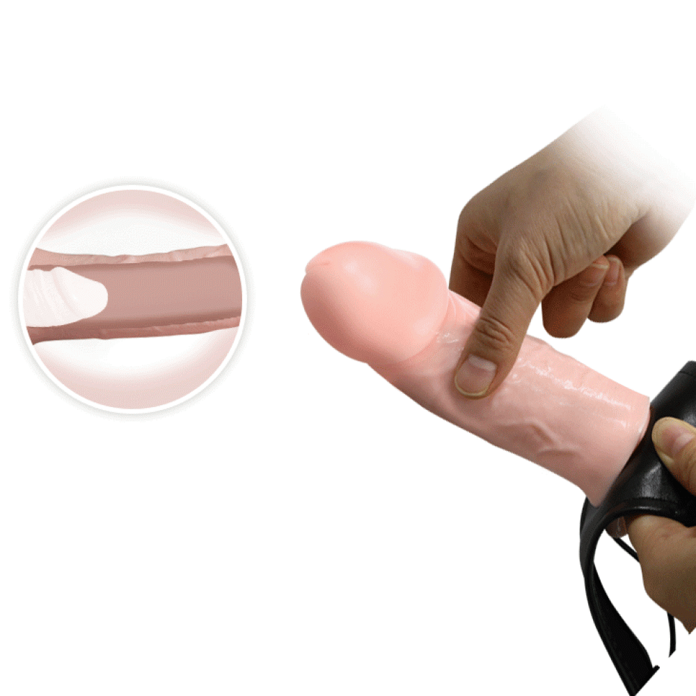 Страпон полый фаллопротез Baile Strap On с креплением на трусиках, беж