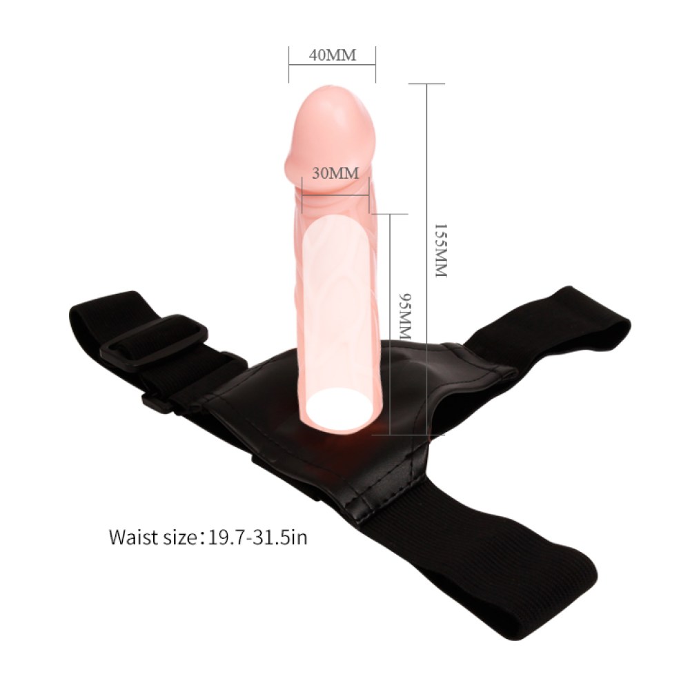 Страпон полый фаллопротез Baile Strap On с креплением на трусиках, беж