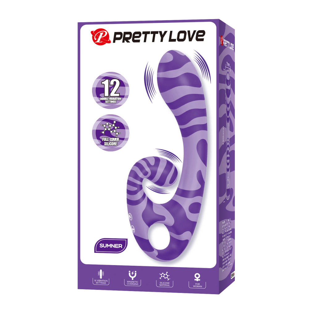 Вибратор-кролик Pretty Love Sumner Sexual Fantasy, фиолетовый, 19 см х 3.7 см