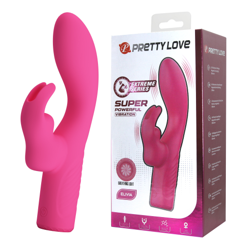 Мини вибратор-кролик Pretty Love Elivia, розовый, 17,2 х 3,4 см