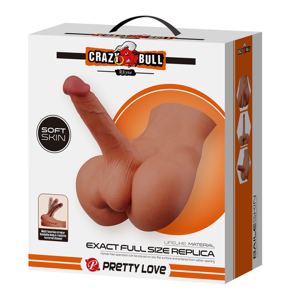Мастурбатор реалистичный CRAZY BULL Rhynе пенис и анус, бежевый, 24,6 × 23,7 см