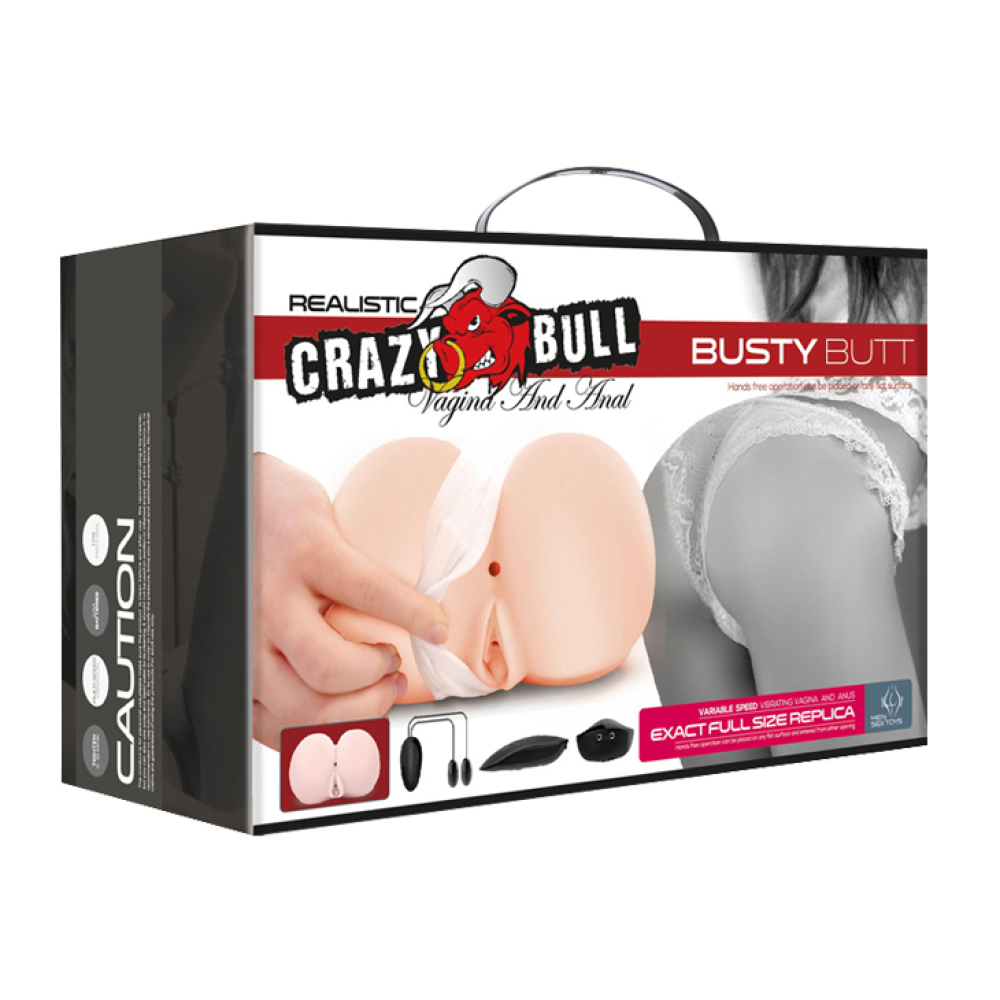 Мастурбатор реалистичный вагина и анус CRAZY BULL с вибрацией, 16,6 × 15 × 10,3 см