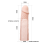 Насадка на пенис Baile Penis Sleeve удлиняющая, бежевая, 17 × 2.5 см