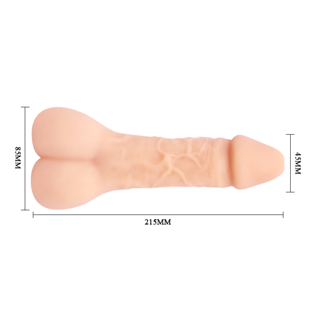 Мастурбатор-насадка в виде пениса BAILE Bigger Man Penis реалистичный, киберкожа, 21.5 × 4.5 см