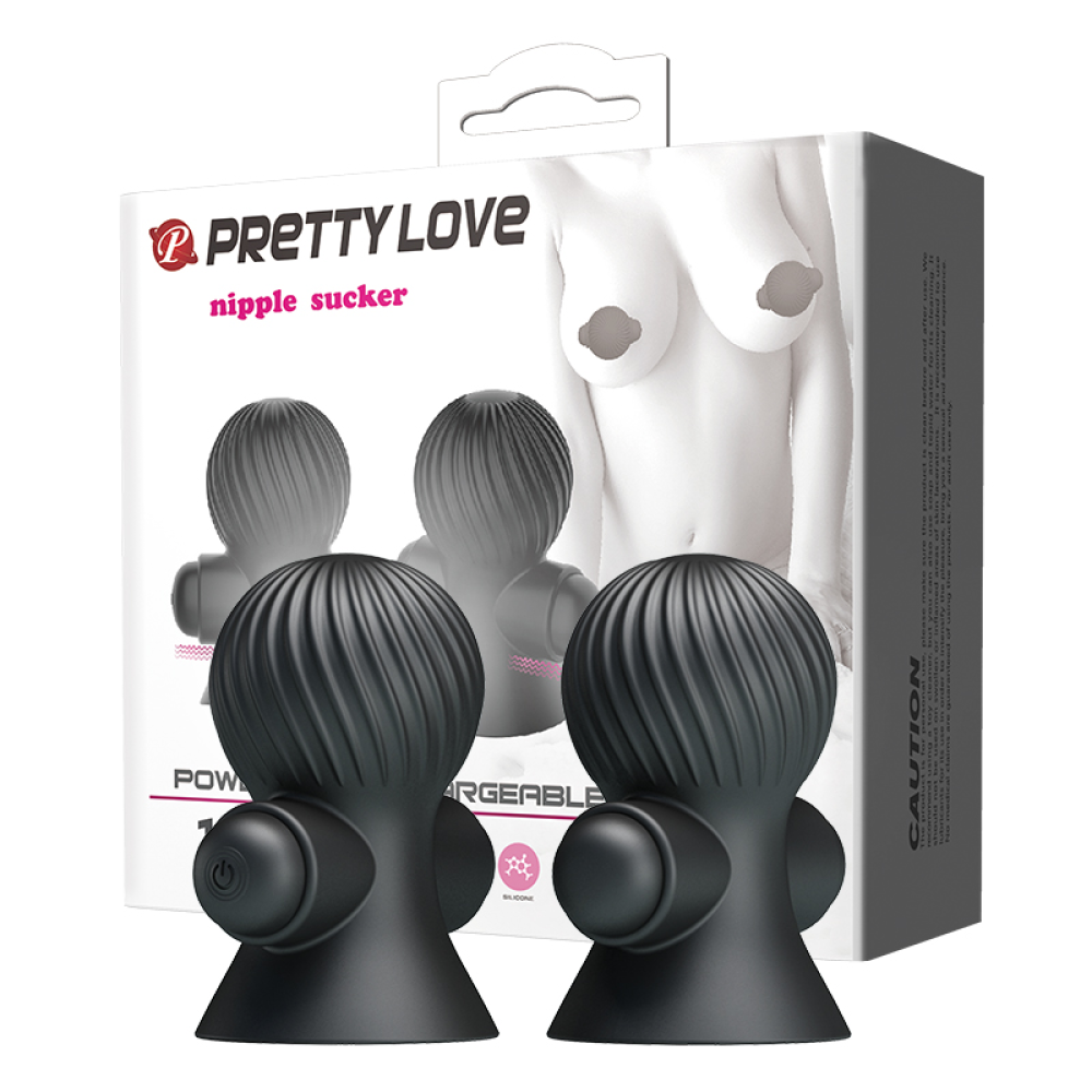 Вибростимулятор для сосков PRETTY LOVE Nipple Sucker, чёрные