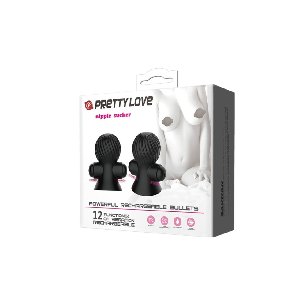 Вибростимулятор для сосков PRETTY LOVE Nipple Sucker, чёрные