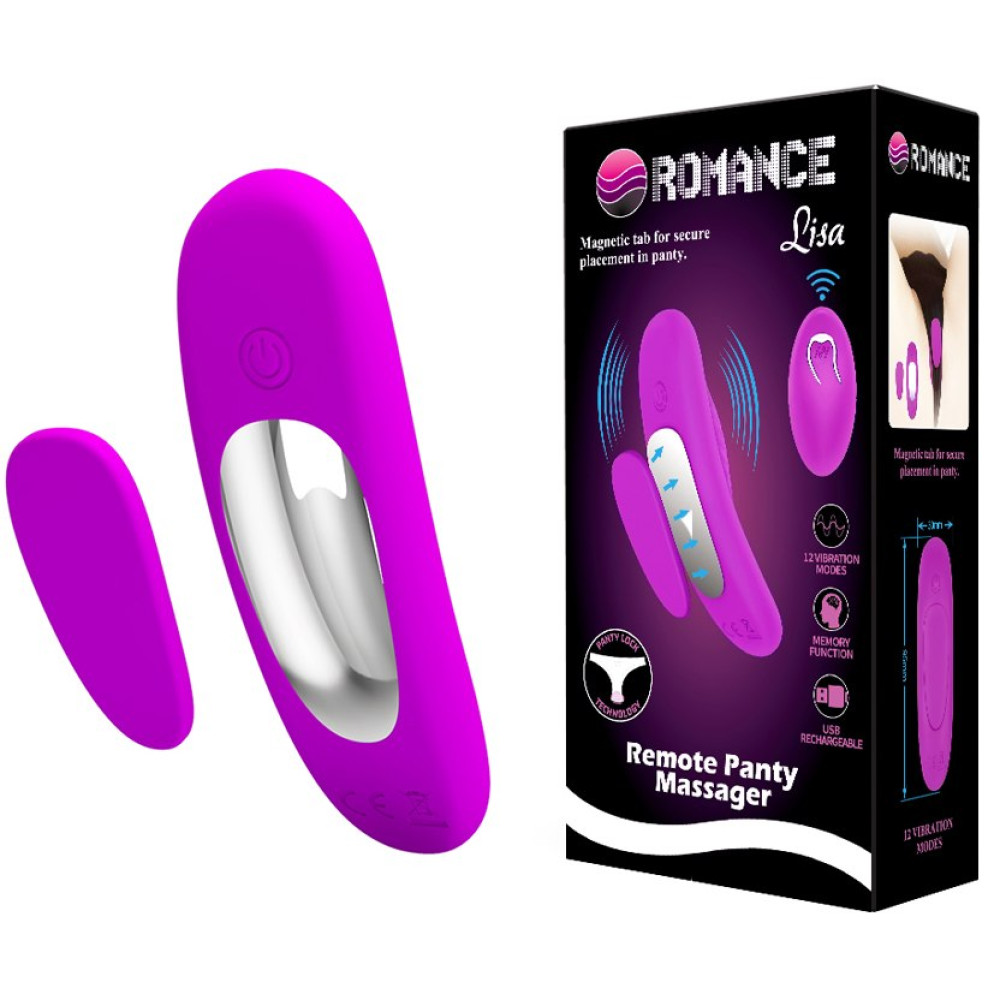 Вибратор в трусики BAILE Romance Lisa, фиолетовый, 9.5 х 3 см