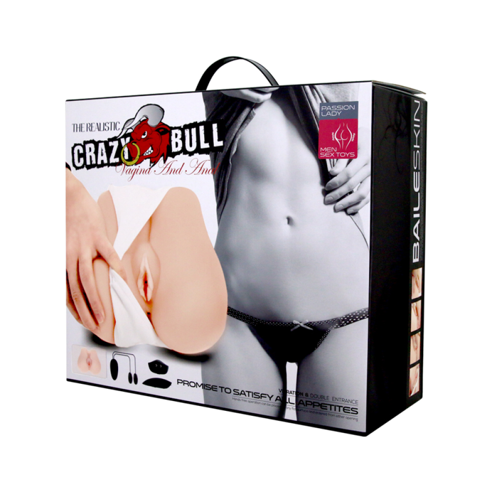 Мастурбатор реалистичный вагина и анус CRAZY BULL с вибрацией, 20 × 19 × 11,5 см