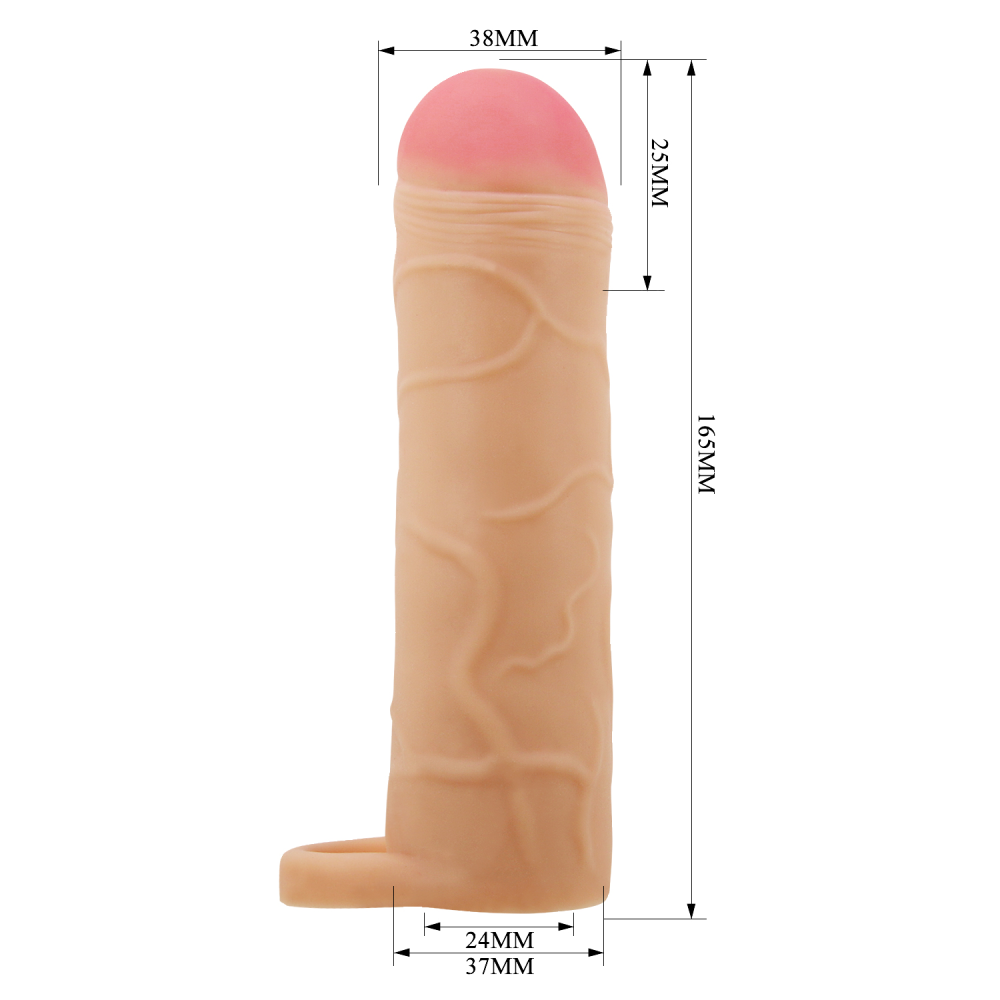 Удлиняющая насадка на пенис PRETTY LOVE Bunion реалистичная, бежевая, 16.5 х 3.8 см