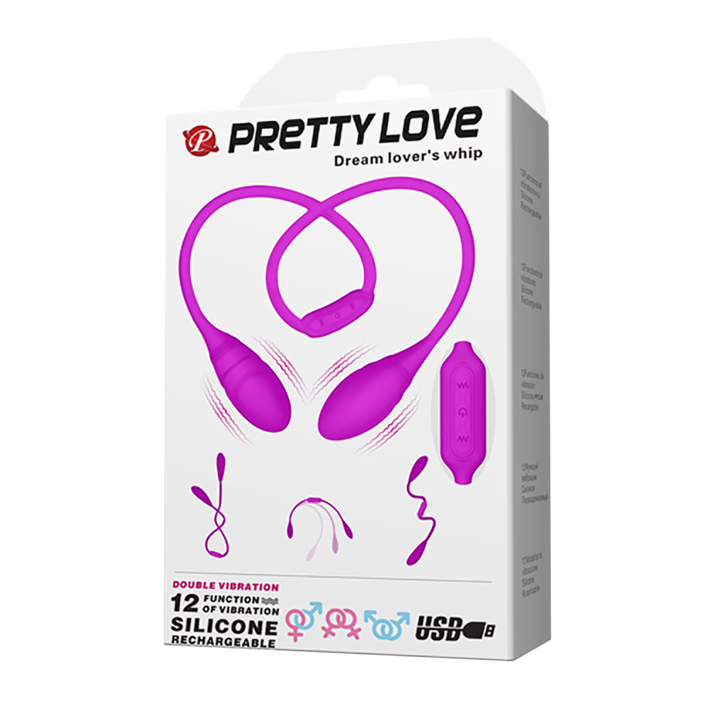 Гибкий вибростимулятор для пар PRETTY LOVE Dream Lover's Whip, фиолетовый, 65.5 х 3.2 см