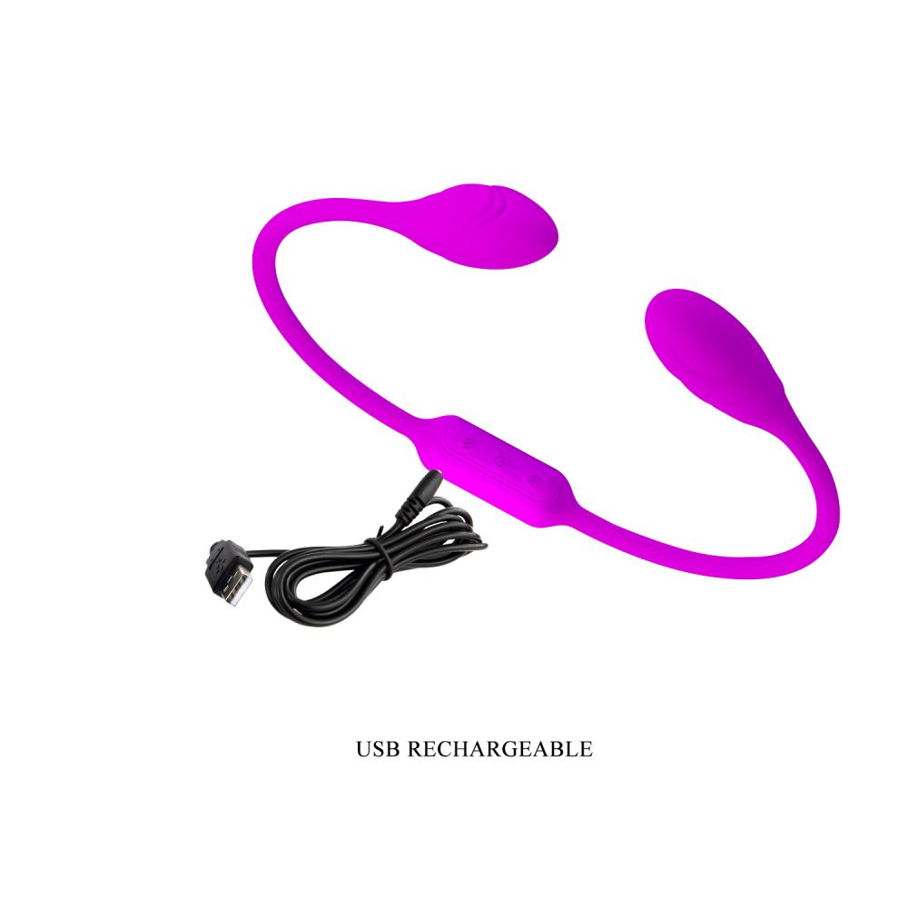 Гибкий вибростимулятор для пар PRETTY LOVE Dream Lover's Whip, фиолетовый, 65.5 х 3.2 см