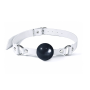 Кляп силиконовый Feral Feelings Silicon Ball Gag White/Black, белый ремень, черный шарик
