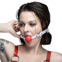 Кляп силиконовый Feral Feelings Silicon Ball Gag White/Red, белый ремень, красный шарик