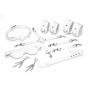 Набор Feral Feelings BDSM Kit 7 White, наручники, поножи, коннектор, маска, паддл, кляп, зажимы