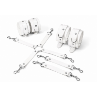 Набор для БДСМ Feral Feelings BDSM Kit 3 White, наручники, поножи, крестовина