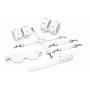 Набор Feral Feelings BDSM Kit 5 White, наручники, поножи, крестовина, маска, паддл