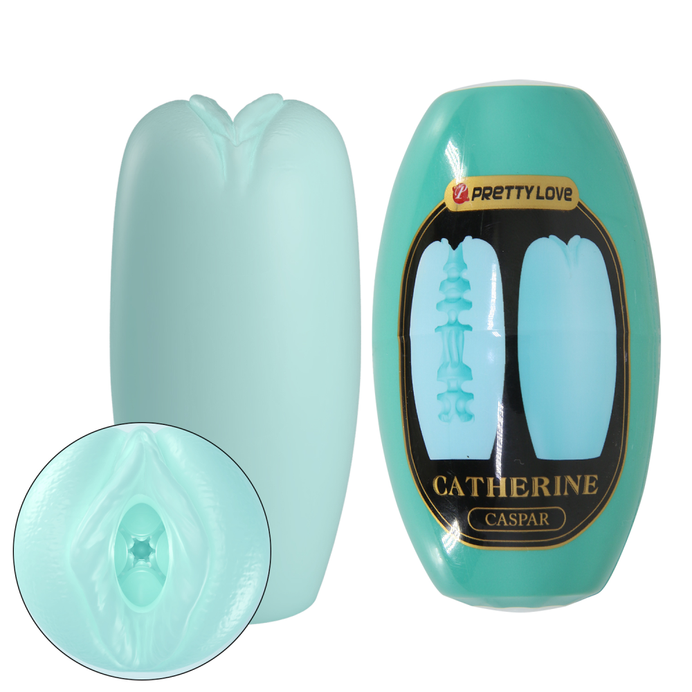 Мастурбатор-яйцо PRETTY LOVE Catherine Caspar эластичное, бирюзовое, 8.5 х 4.6 см
