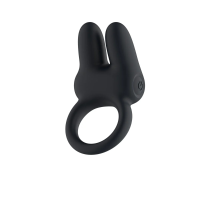 Эрекционное виброкольцо Passion Play с ушками для клитора, чёрное, 9.3 × 5.2 см