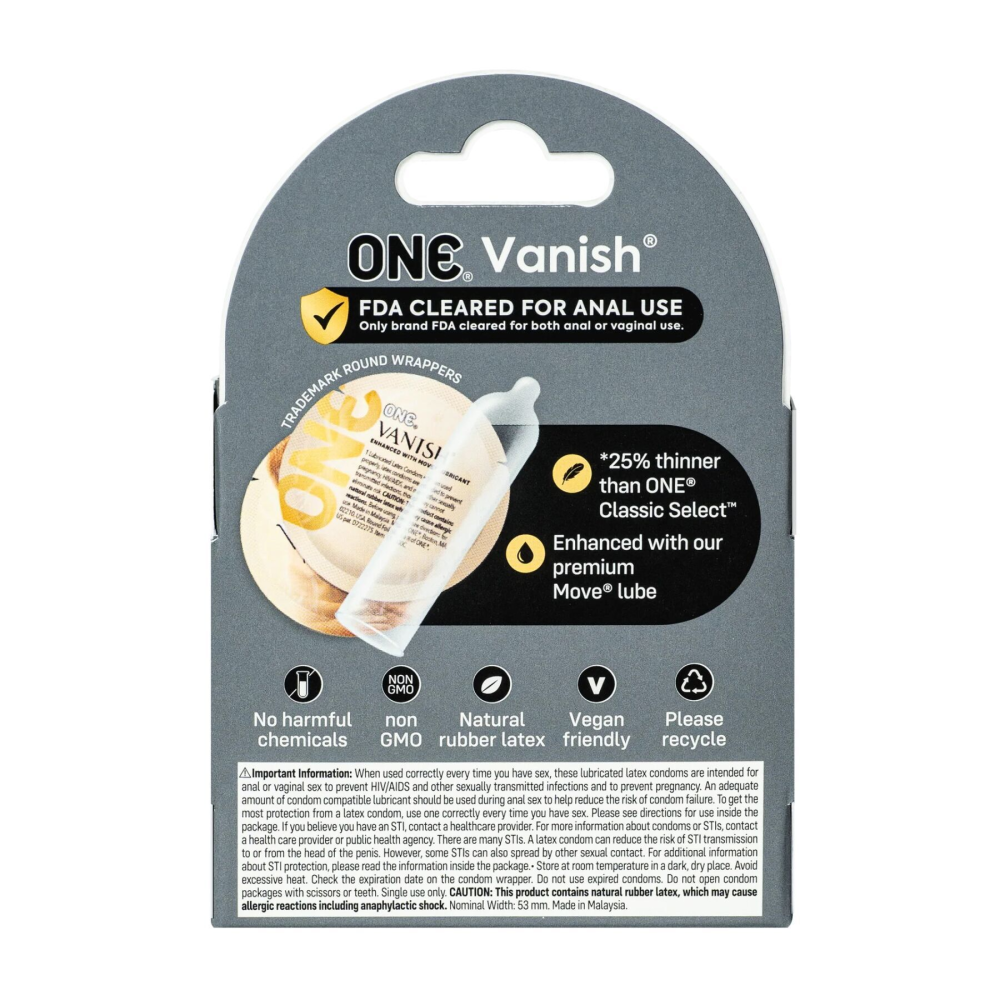 Презервативы ONE Vanish Hyperthin 3 шт (мятая упаковка!!!)